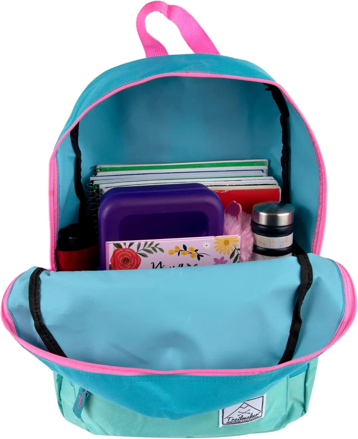 Trail maker Multi Pocket Multicolor Backpack with Adjustable Padded Straps