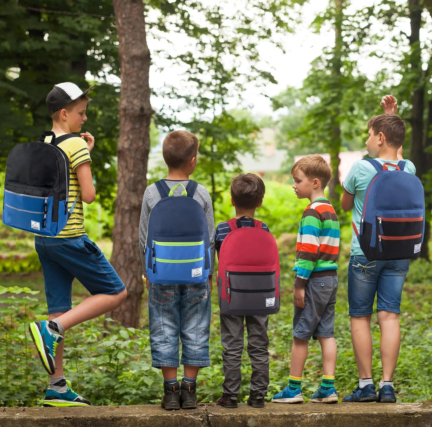 Trail maker Multi Pocket Multicolor Backpack with Adjustable Padded Straps