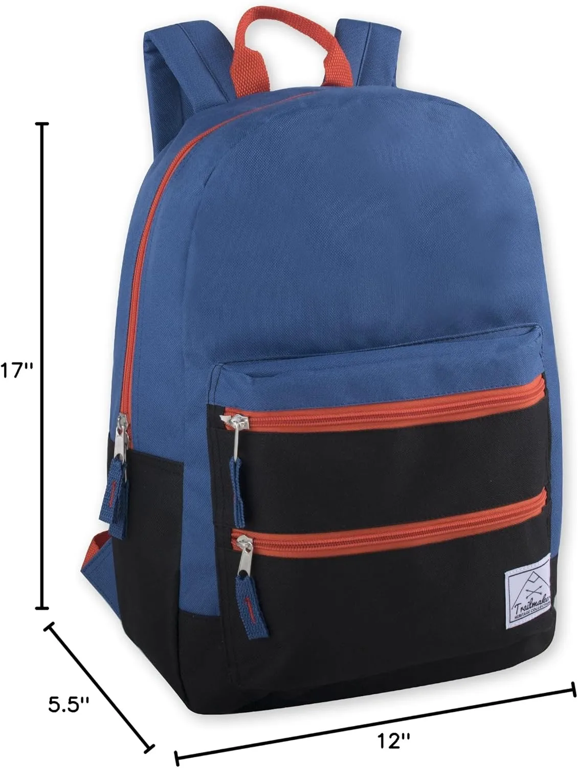 Trail maker Multi Pocket Multicolor Backpack with Adjustable Padded Straps