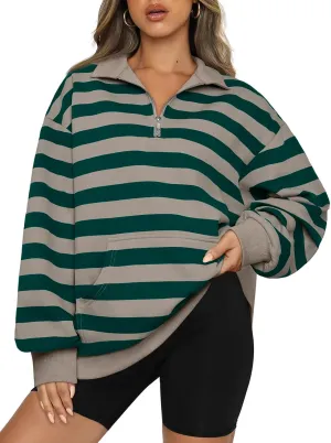 Trendy Queen Womens Zip Up Hoodies Oversized Sweatshirts Preppy Clothes Fall Teen Girls Outfits Fashion Crewneck Pullover