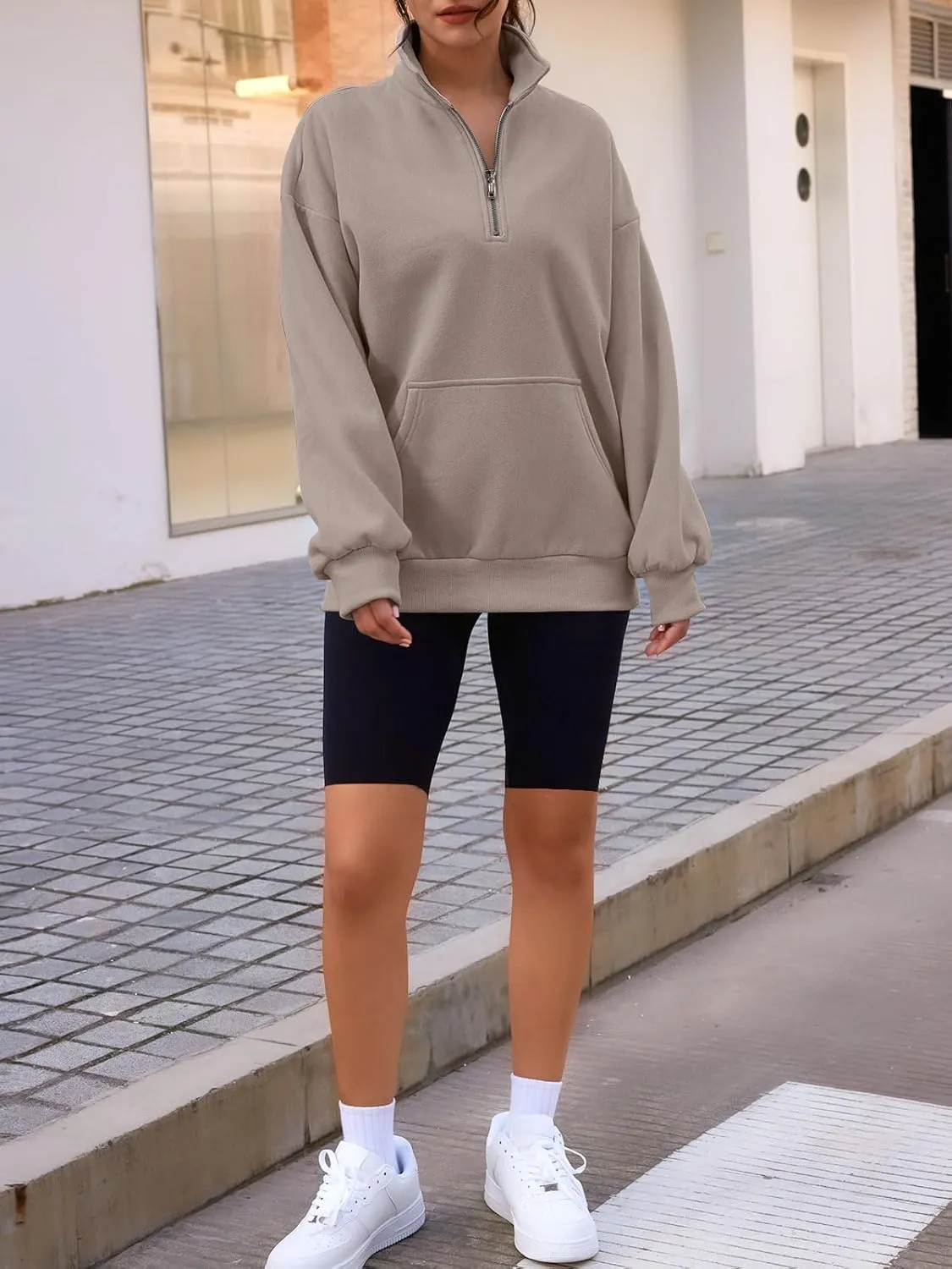 Trendy Queen Womens Zip Up Hoodies Oversized Sweatshirts Preppy Clothes Fall Teen Girls Outfits Fashion Crewneck Pullover
