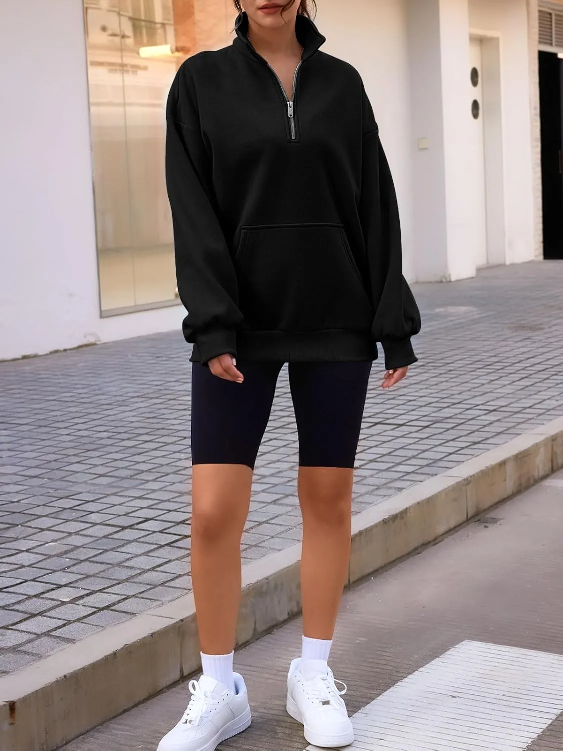 Trendy Queen Womens Zip Up Hoodies Oversized Sweatshirts Preppy Clothes Fall Teen Girls Outfits Fashion Crewneck Pullover