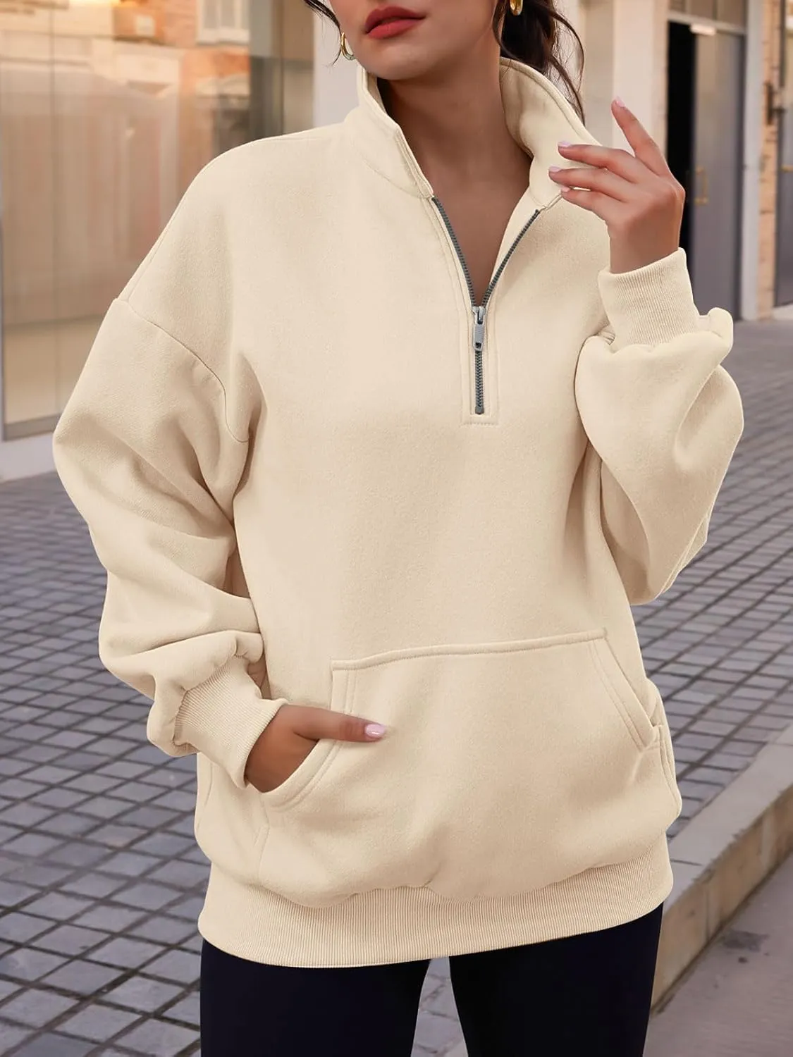 Trendy Queen Womens Zip Up Hoodies Oversized Sweatshirts Preppy Clothes Fall Teen Girls Outfits Fashion Crewneck Pullover