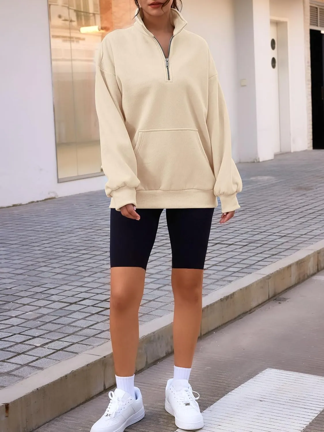 Trendy Queen Womens Zip Up Hoodies Oversized Sweatshirts Preppy Clothes Fall Teen Girls Outfits Fashion Crewneck Pullover