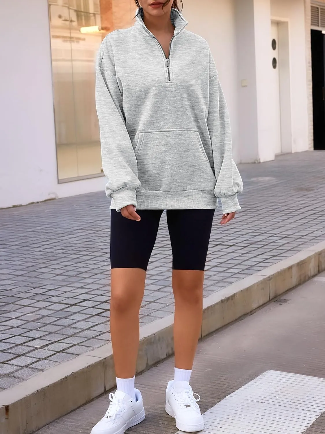 Trendy Queen Womens Zip Up Hoodies Oversized Sweatshirts Preppy Clothes Fall Teen Girls Outfits Fashion Crewneck Pullover