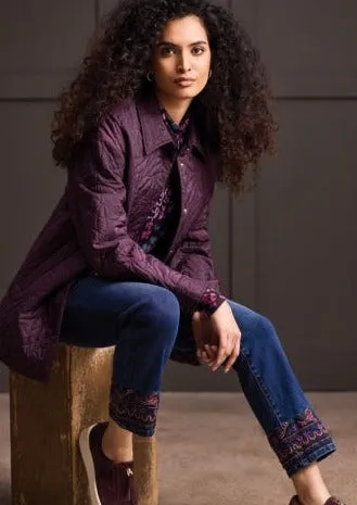 Tribal Quilted Snap Front Shacket-50% OFF
