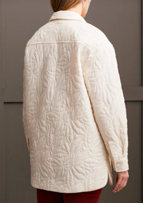 Tribal Quilted Snap Front Shacket-50% OFF