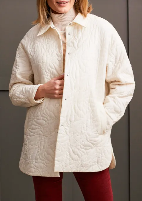 Tribal Quilted Snap Front Shacket-50% OFF
