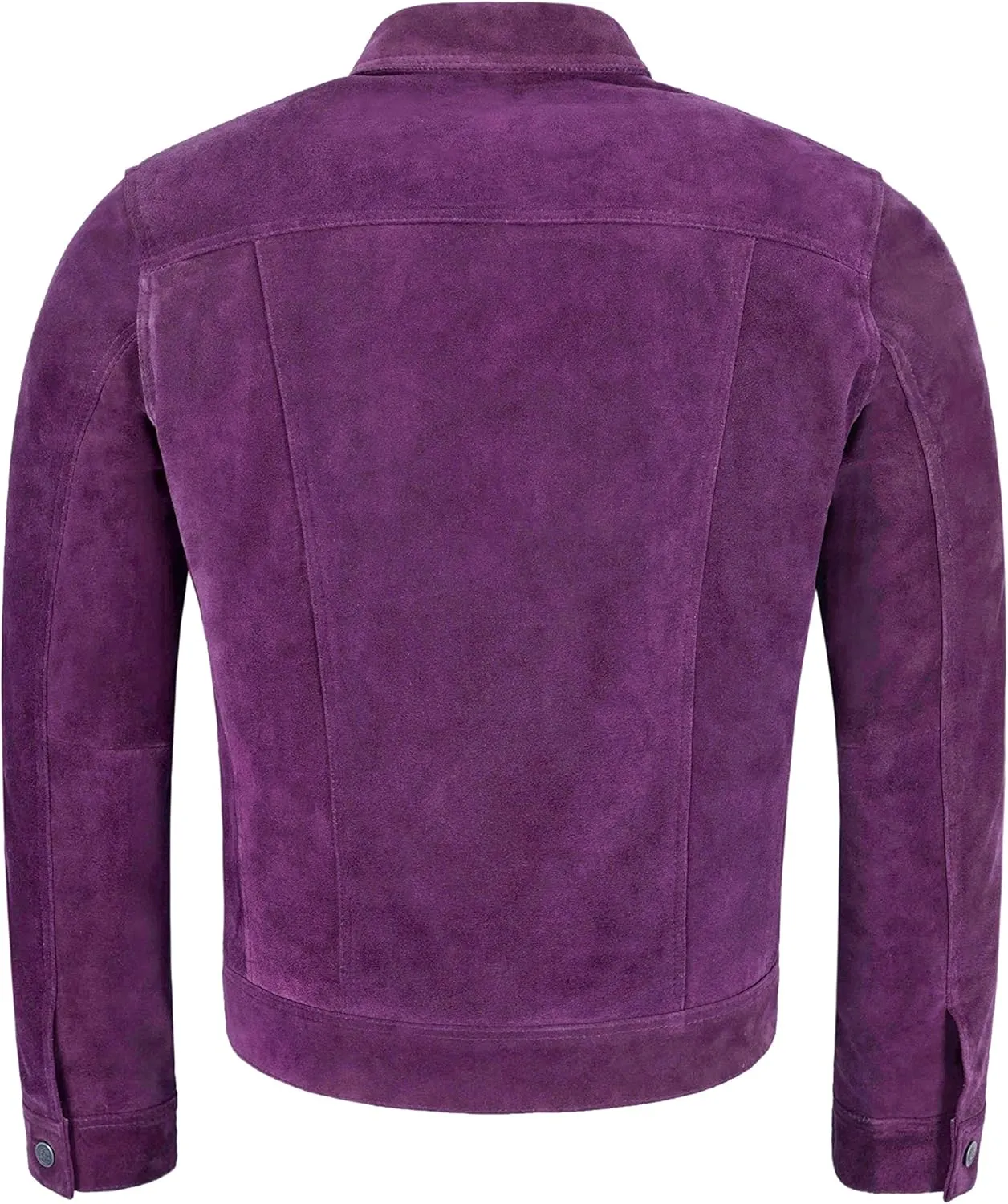 TRUCKER Mens Leather Jacket Purple SUEDE Classic REAL LEATHER JACKET 1280