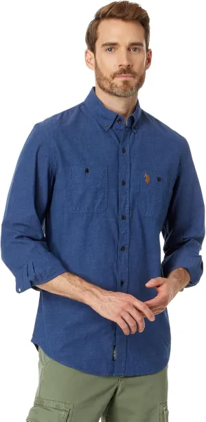 U.S. POLO ASSN. Long Sleeve Classic Canvas Button-Down Woven Shirt
