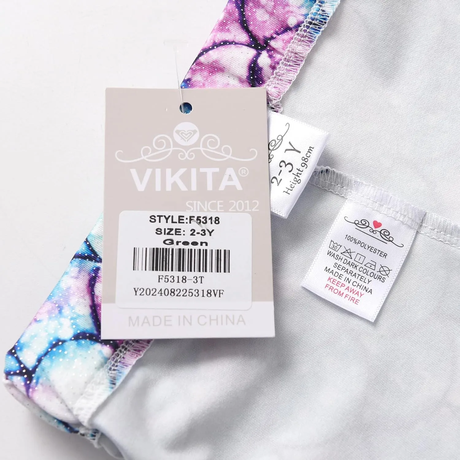 VIKITA Girls Soft Stretchy Leggings Sparkly Active Workout Pants for Toddler Kids Colorful Pattern Ages 2-12