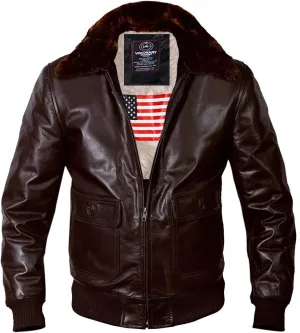 Visionary Modish WWII Navy G1 Flight Bomber Genuine Leather jacket With Warm Quilted Lining-VM19217223