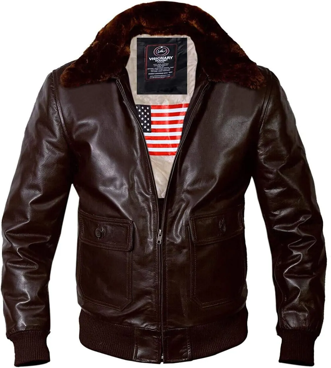 Visionary Modish WWII Navy G1 Flight Bomber Genuine Leather jacket With Warm Quilted Lining-VM19217223