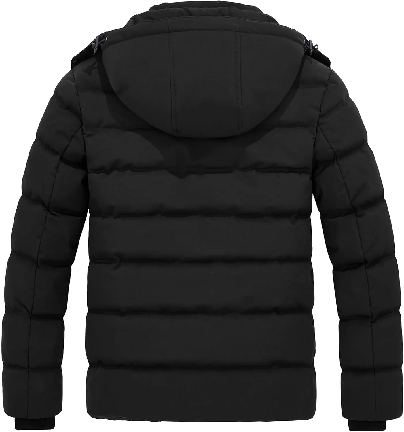 Wantdo Men's Hooded Winter Coat Warm Puffer Jacket Thicken Cotton Coat with Removable Hood