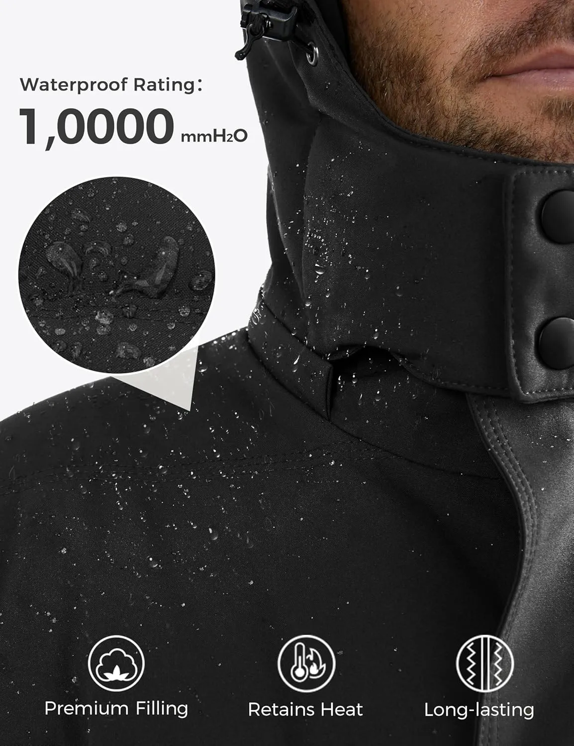 Wantdo Men's Hooded Winter Coat Warm Puffer Jacket Thicken Cotton Coat with Removable Hood