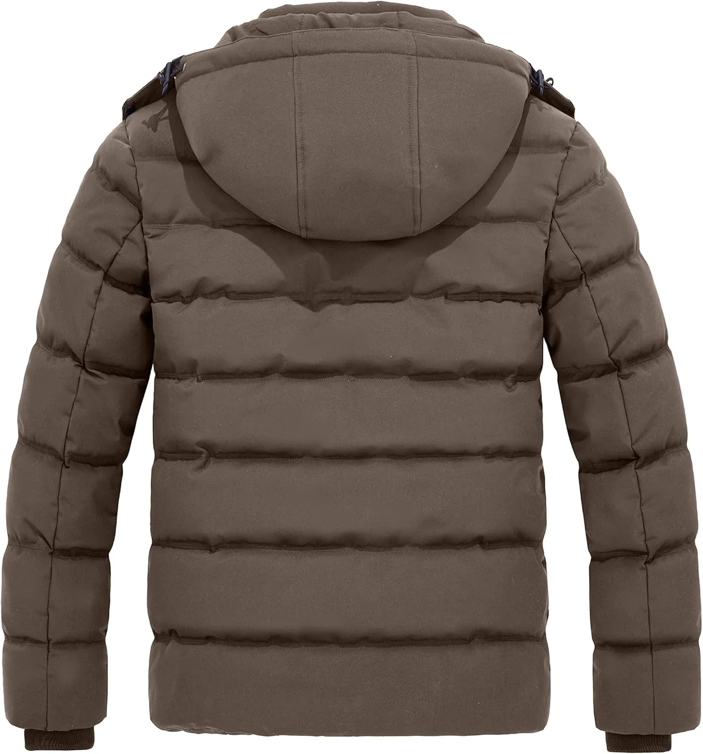 Wantdo Men's Hooded Winter Coat Warm Puffer Jacket Thicken Cotton Coat with Removable Hood