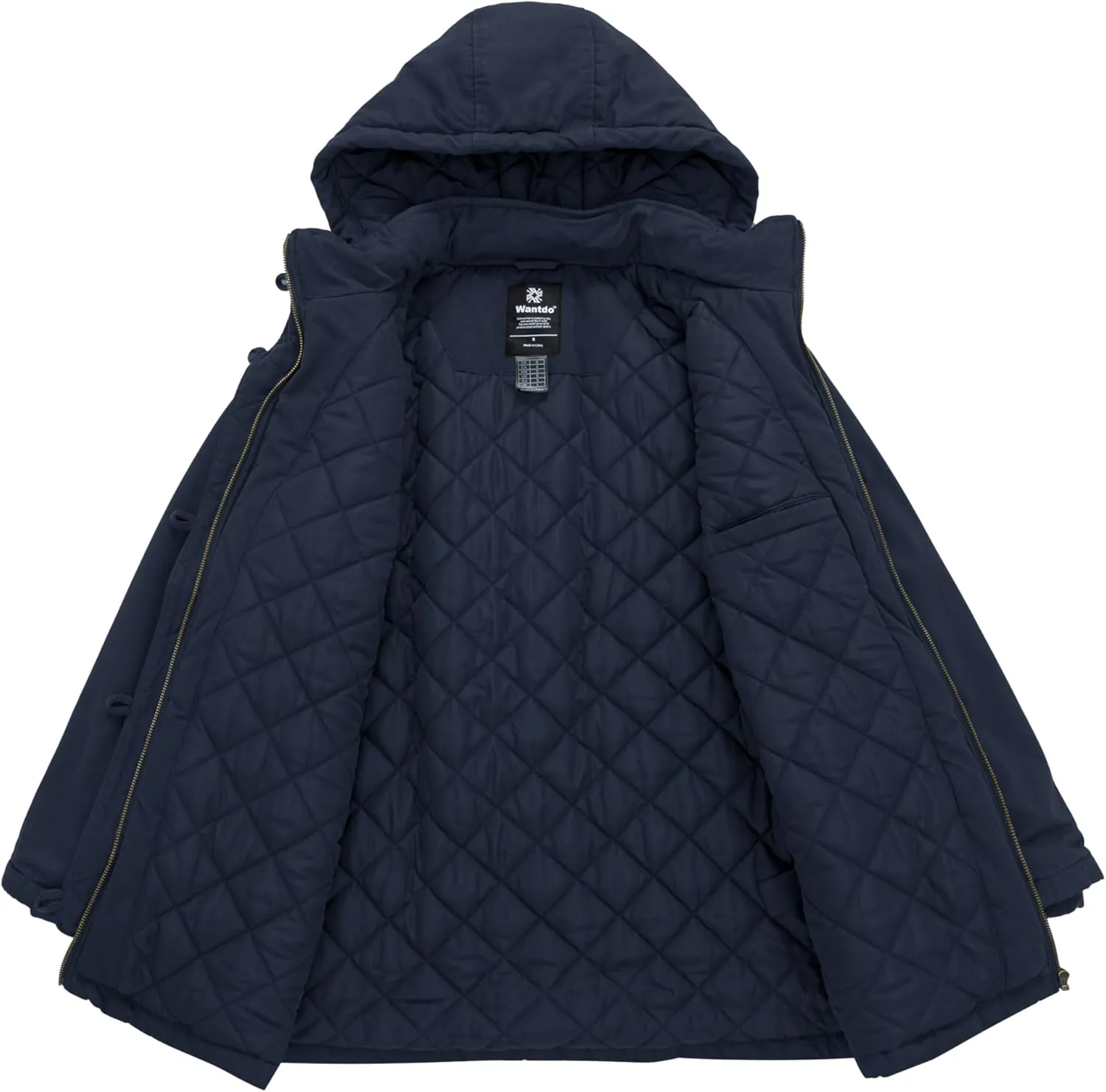 wantdo Women's Winter Thicken Puffer Coat Warm Fleece Lined Parka Jacket with Fur Hood
