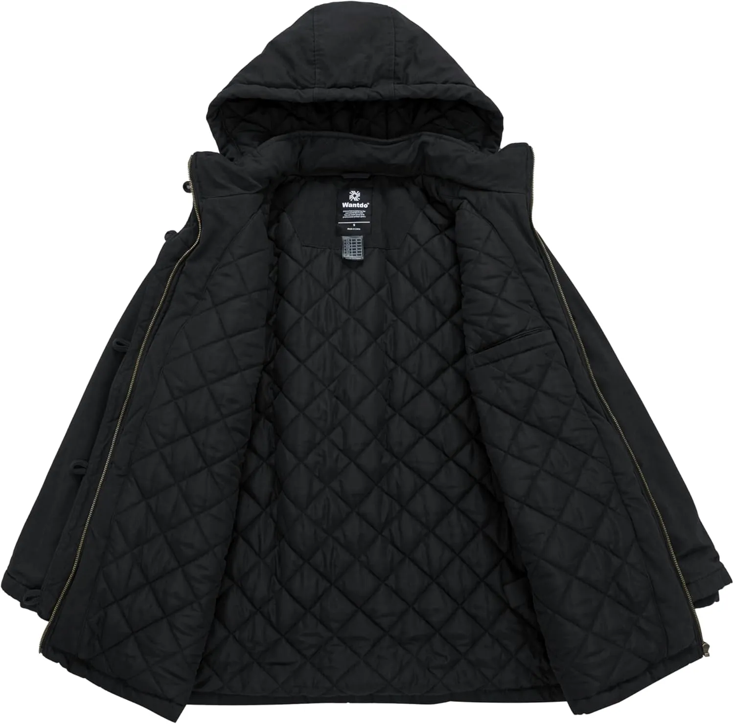 wantdo Women's Winter Thicken Puffer Coat Warm Fleece Lined Parka Jacket with Fur Hood