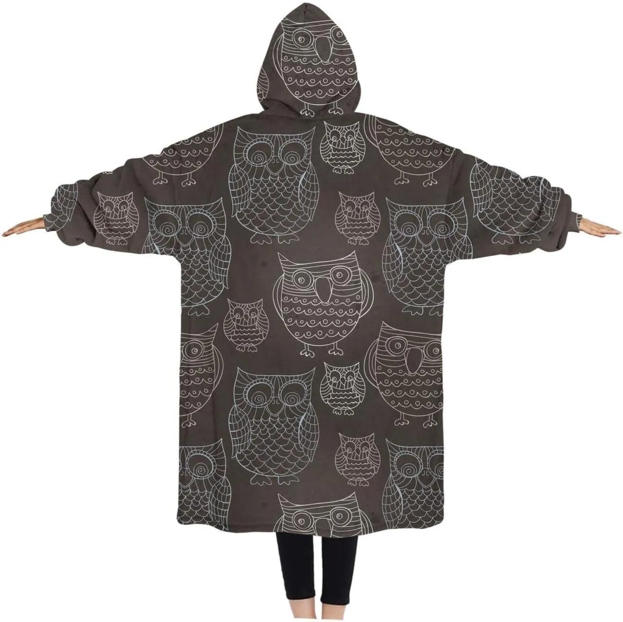 Wearable Oversized Blanket,Sherpa Blanket Hoodie with Super Pockets,Super Warm Fuzzy Pullover for Women & Men