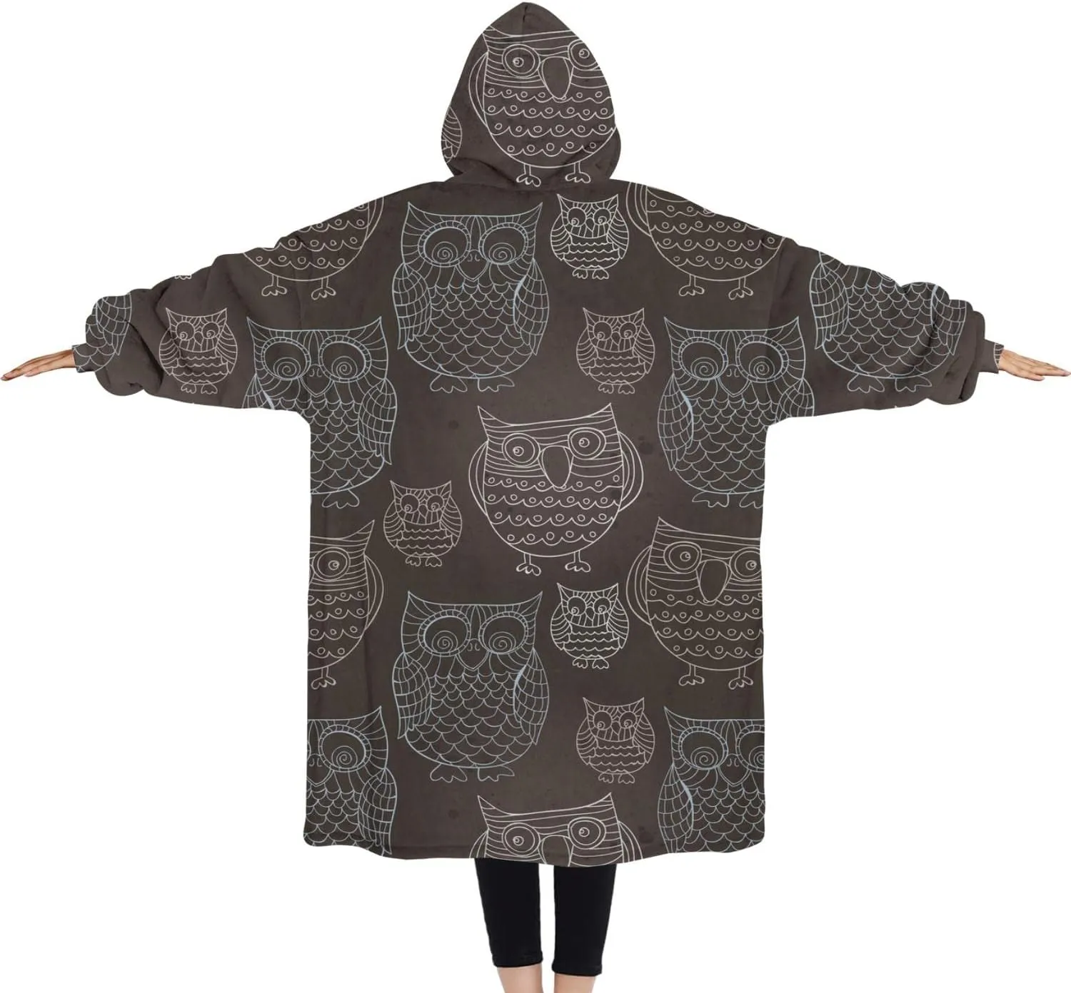 Wearable Oversized Blanket,Sherpa Blanket Hoodie with Super Pockets,Super Warm Fuzzy Pullover for Women & Men