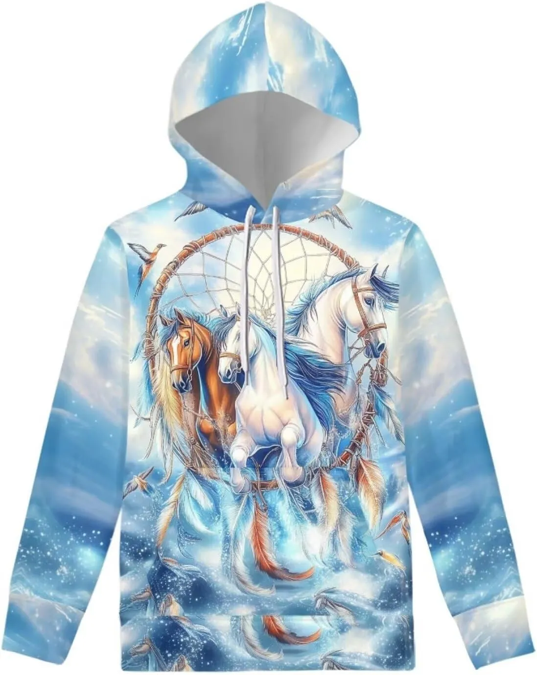 WELLFLYHOM Drawstring Hoodies Cute Long Sleeve Fashion Sweatshirts for Women Teen Girls Hooeded Pullover Size XS-4XL