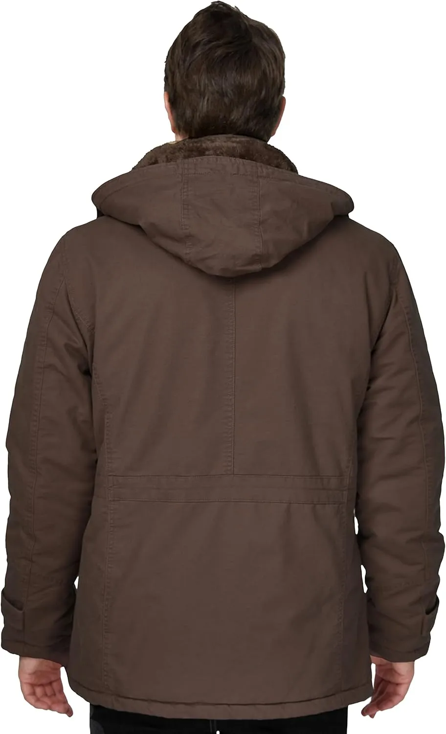 WenVen Men's Winter Thicken Cotton Parka Jacket Warm Coat with Removable Hood