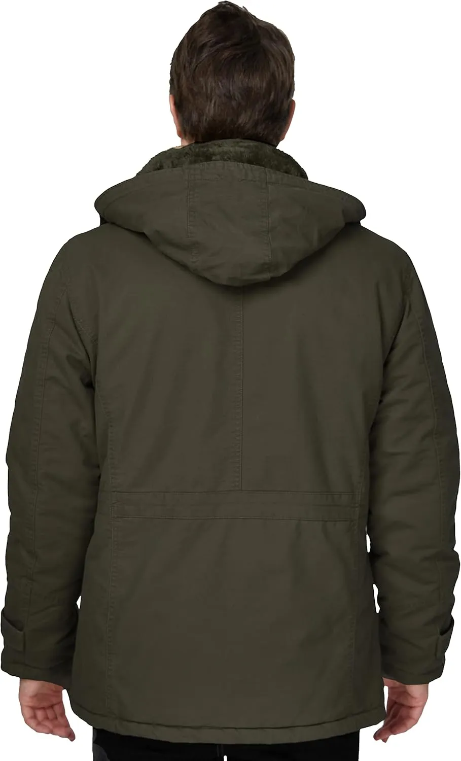 WenVen Men's Winter Thicken Cotton Parka Jacket Warm Coat with Removable Hood