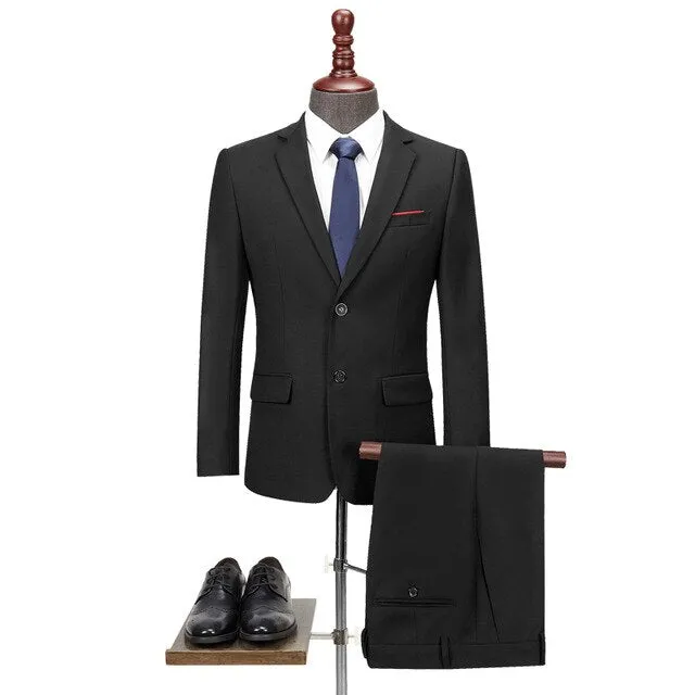 West Louis Slim Fit Elegant Business Style 2 Piece Suit