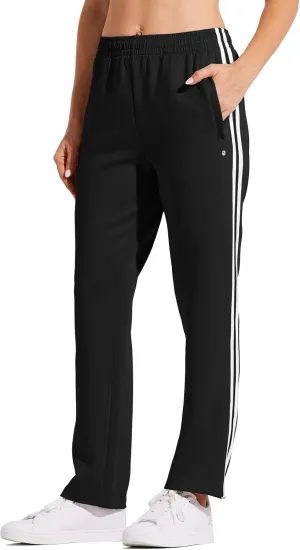 Willit Women's Track Pants Warm Up Athletic Running Sweatpants Sports Training Pants Straight Leg with Zipper Pockets