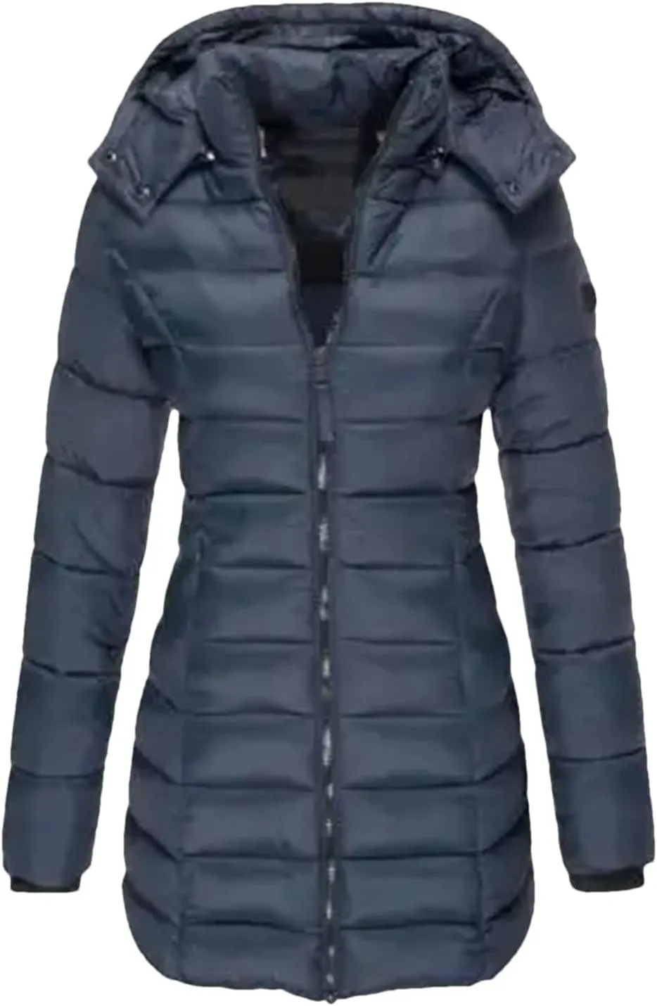 Winter Cotton Padded Jacket Women Autumn Outwear Zipper Long Sleeve Warm Pockets Hoodie Lightweight Coat