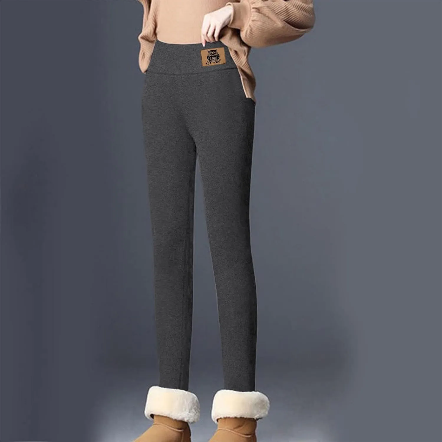 Winter Leggings for Women Fleece Lined Camping Tights Casual High Waisted Thermal Winter Warm Yoga