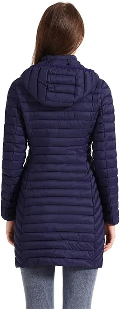 Winter Women Loose Long Parka Coat With Detachable Hood Soild Portable Warm Padded Cotton Outwear