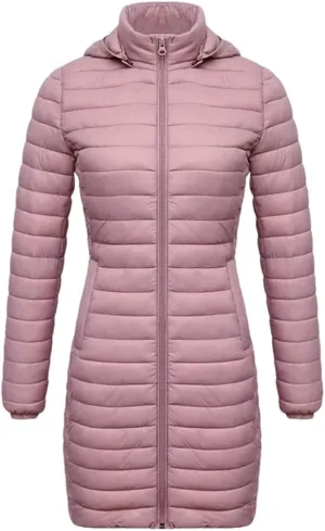 Winter Women Loose Long Parka Coat With Detachable Hood Soild Portable Warm Padded Cotton Outwear
