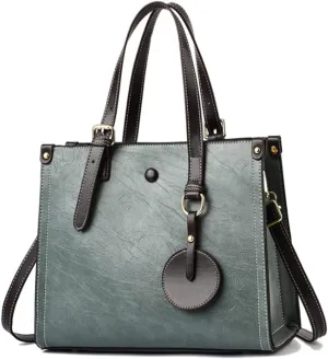 Women Fashion Handbag Leather Tote Shoulder Bag Multi-pocket Satchel Purse