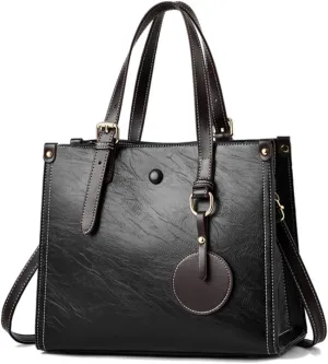 Women Fashion Handbag Leather Tote Shoulder Bag Multi-pocket Satchel Purse