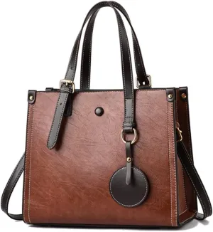 Women Fashion Handbag Leather Tote Shoulder Bag Multi-pocket Satchel Purse