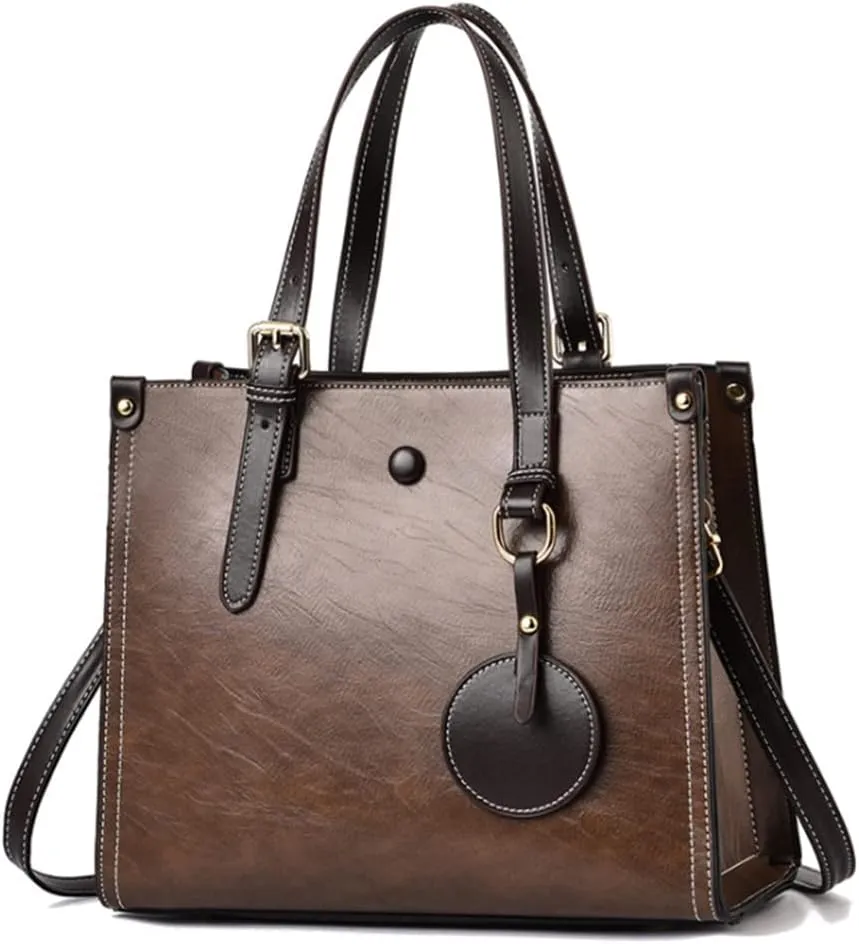 Women Fashion Handbag Leather Tote Shoulder Bag Multi-pocket Satchel Purse
