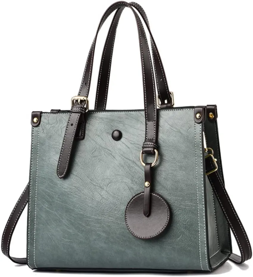 Women Fashion Handbag Leather Tote Shoulder Bag Multi-pocket Satchel Purse