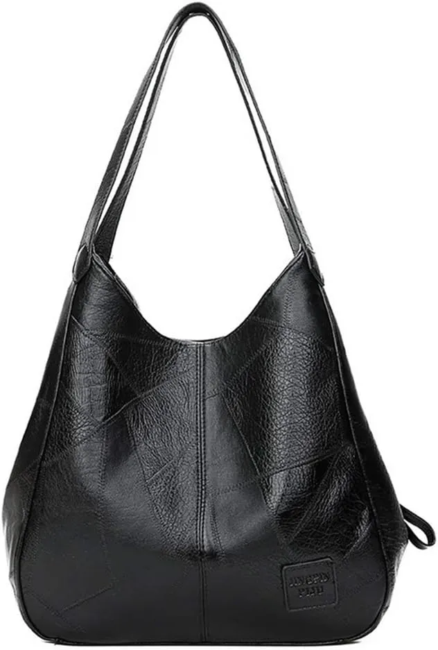 Women Handbag Multi-pocket Leather Hobo 3 Compartments Shoulder bag Tote Purses