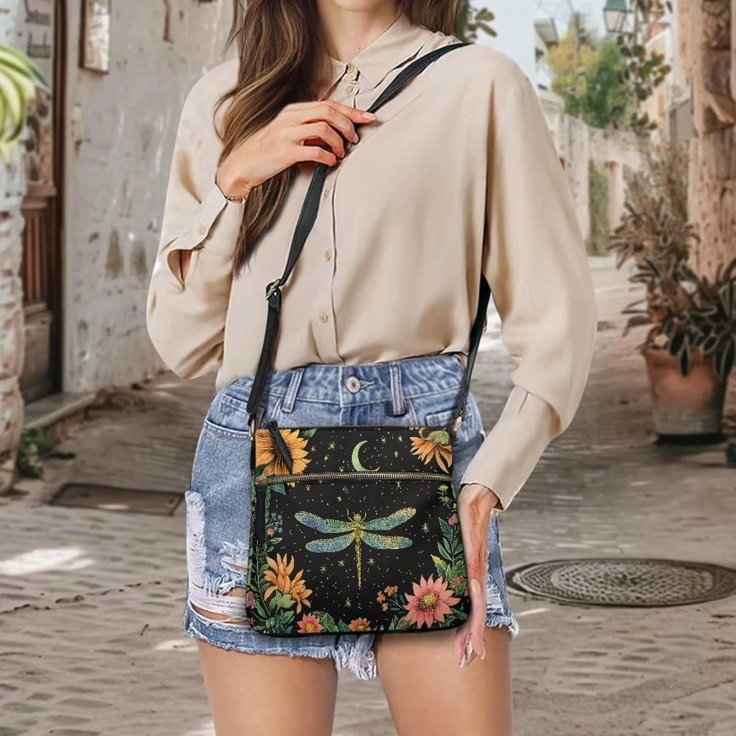 Women Hobo Bag Crossbody Shoulder Purse Multi Pocket Satchel Handbag with Adjustable Strap