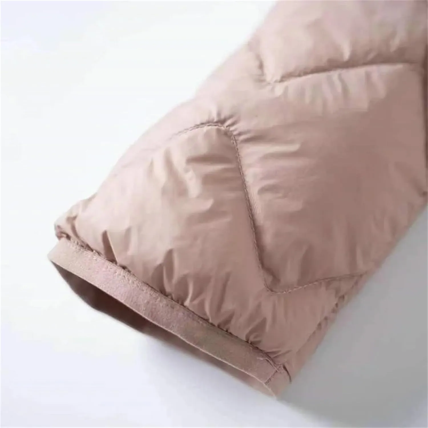Women Liner Duck Down Jacket V-Neck Female Winter Warm Collarless Fashion Quilted Puffer Coat