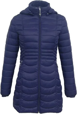 Women Long Ultralight Padded Jacket With Hood Winter Slim Coat Cotton Warm Parka
