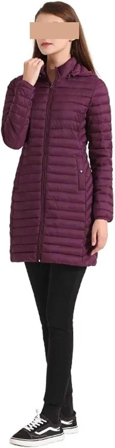 Women Loose Long Coat With Hood Female Warm Outdoor Padded Cotton Clothes Portable Outwear
