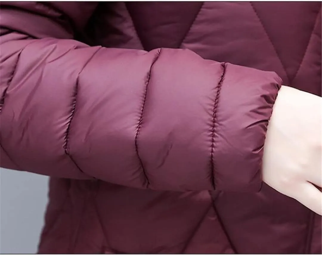 Women Winter Long Jacket Hooded Casual Thicken Warm Padded Cotton Coat Female Parkas Overcoat