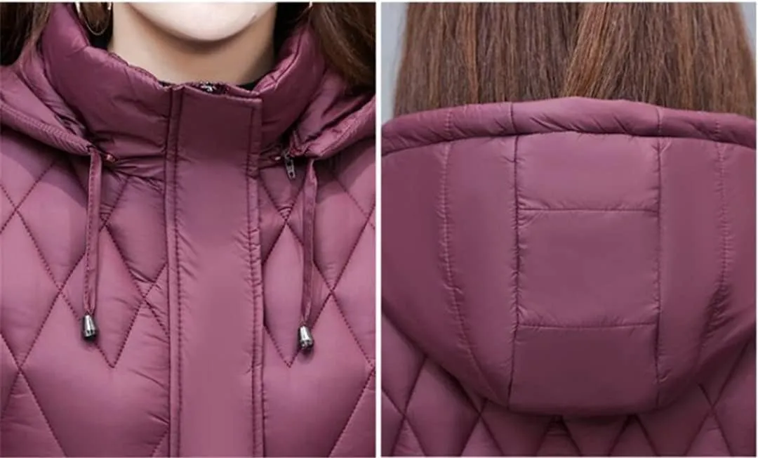 Women Winter Long Jacket Hooded Casual Thicken Warm Padded Cotton Coat Female Parkas Overcoat