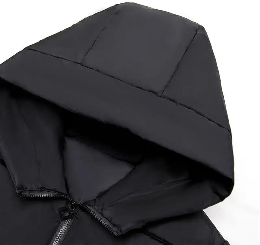 Women Winter Warm Thick Parka Snowwear Jacket Loose Hooded Cotton Padded Coat Mid-Length Overcoat