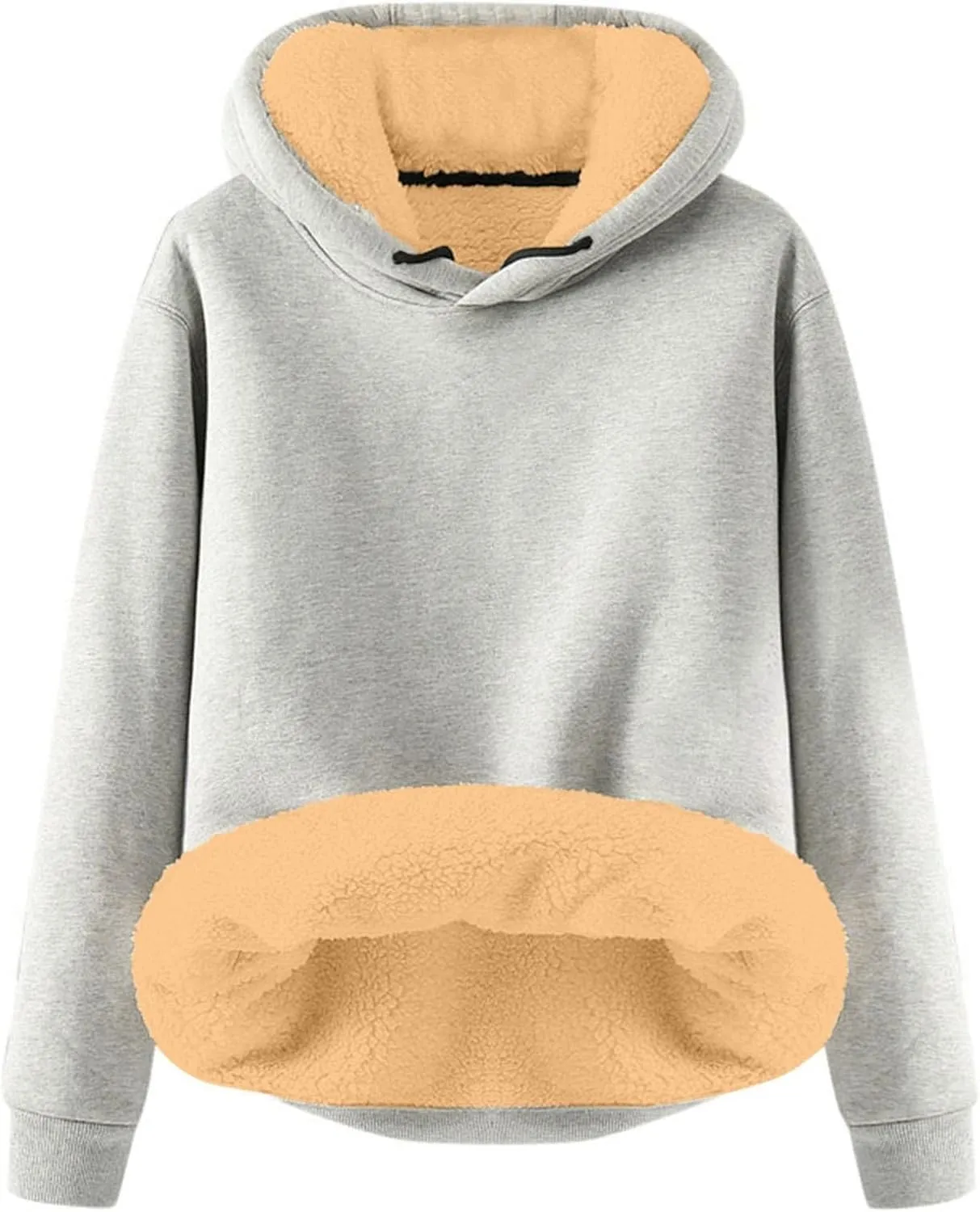 Womens Casual Winter Warm Fleece Lined Pullover Hooded Sweatshirt Oversized Hoodie Vintage Fleece Hoodies