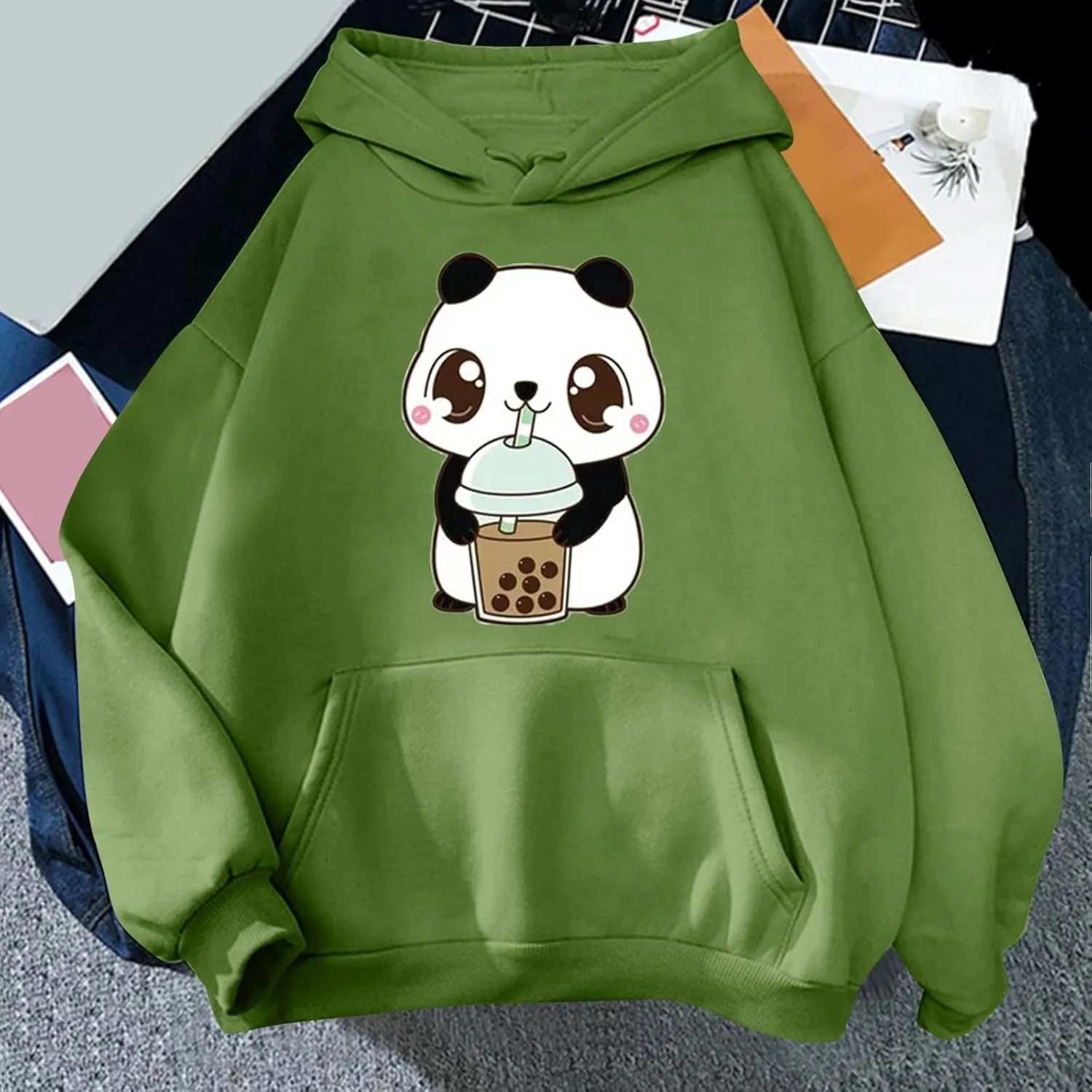 Womens Cute Graphic Hoodies 2024 Fall Outfits Oversized Hoodies for Teen Girls Trendy Long Sleeve Preppy Sweatshirts