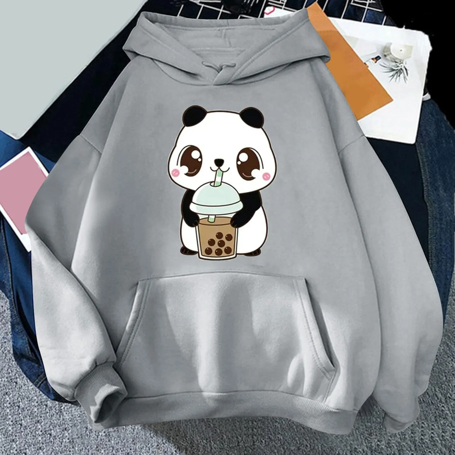 Womens Cute Graphic Hoodies 2024 Fall Outfits Oversized Hoodies for Teen Girls Trendy Long Sleeve Preppy Sweatshirts