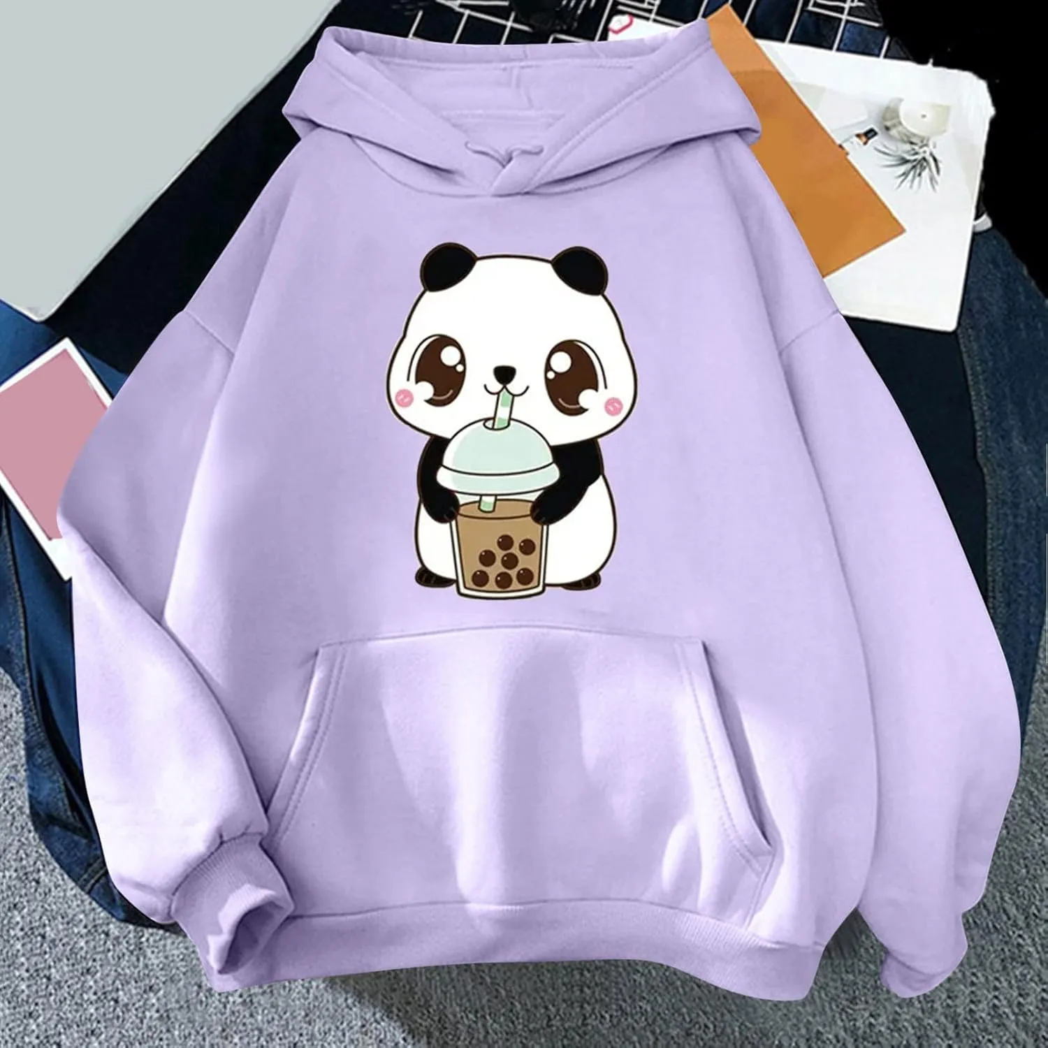 Womens Cute Graphic Hoodies 2024 Fall Outfits Oversized Hoodies for Teen Girls Trendy Long Sleeve Preppy Sweatshirts